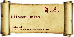 Milovan Anita névjegykártya